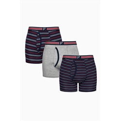 Penti Erkek Kırmızı Çizgili 3lü Çok Renkli Boxer