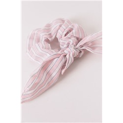 Scrunchie rayas rosa lazo