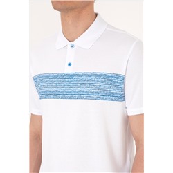 Erkek Regular Fit Polo Yaka Beyaz Tişört