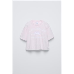 SLOGAN T-SHIRT WITH FLORAL EMBROIDERY