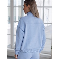 Бомбер среднего объема на молнии из петельчатого футера двухнитки с эластаном