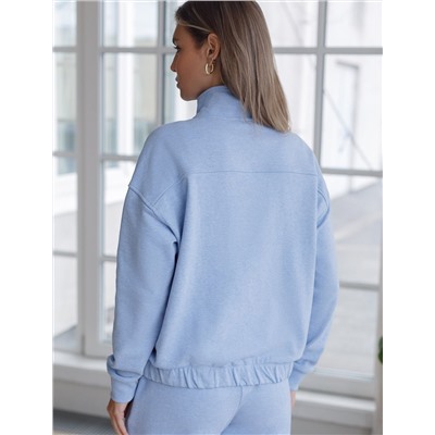 Бомбер среднего объема на молнии из петельчатого футера двухнитки с эластаном