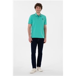 Erkek Regular Fit Polo Yaka Mint Basic Tişört