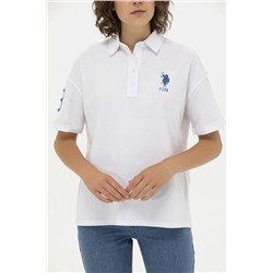 Kadın Beyaz Polo Yaka Tişört