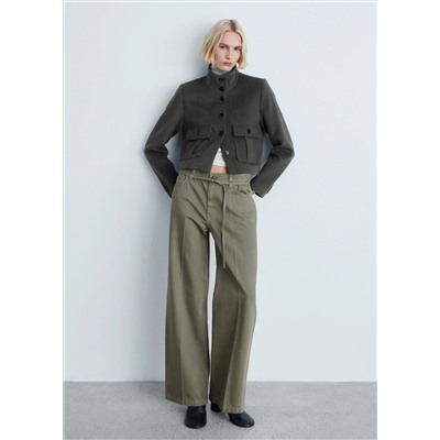 Jeans wideleg detalle cinturón