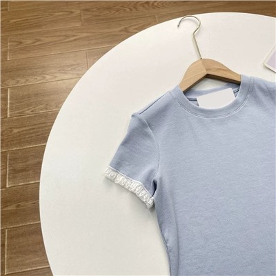 Женская футболка из смесового модала с кружевной отделкой  ЛАВ РЕП.