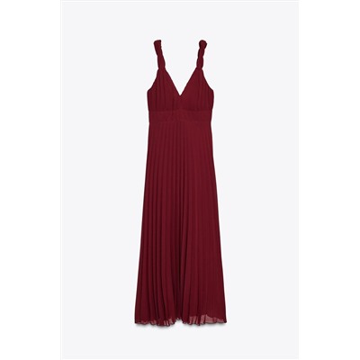 PLEATED MIDI DRESS