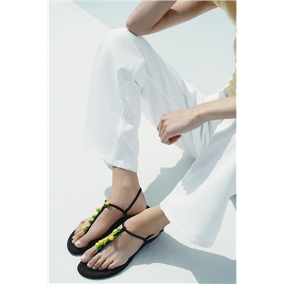 BEADED STRAP SANDALS