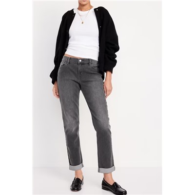 Mid-Rise Wow Boyfriend Straight Jeans