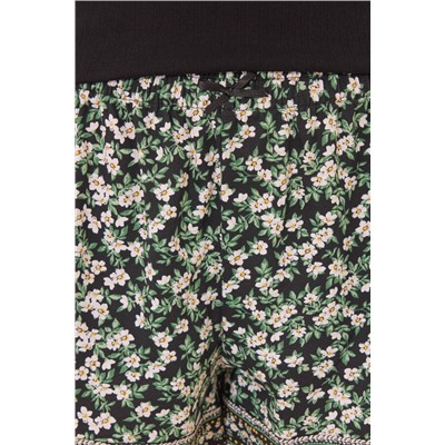 Pijama corto algodón pointelle negro