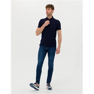 Lacivert Slim Fit Merserize Tişört