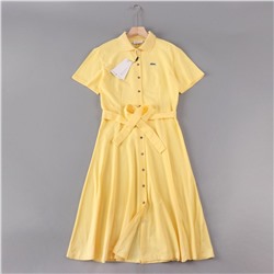 Приталенное хлопковое платье 2 цвета ЛАКОСТ*Е