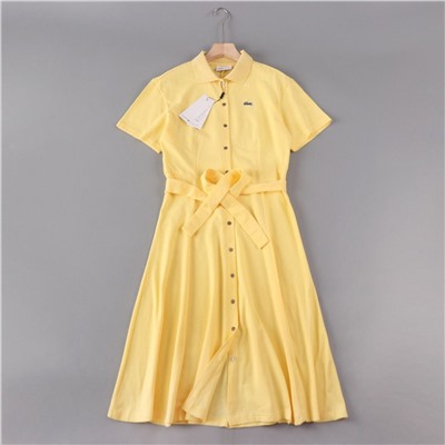 Приталенное хлопковое платье 2 цвета ЛАКОСТ*Е