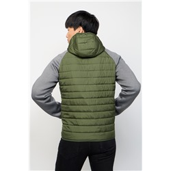 Anorak con capucha Caqui y gris