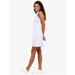 ZIP UP FLOUNCE PRINTED POLO DRESS