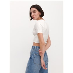 Oberteil aus Rippstrickjersey