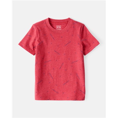 Toddler Boy Baseball Print Short-Sleeve Tee - Red