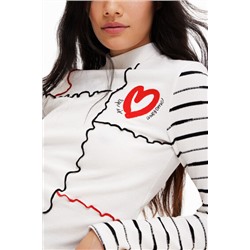 Camiseta canalé arty corazón