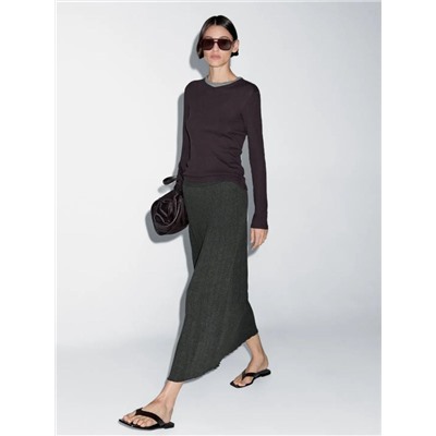 Женская теплая плессированная юбка из смесовой шерсти МАССИМО Д