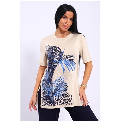 Костюм женский с брюками и футболкой из вискозы 394