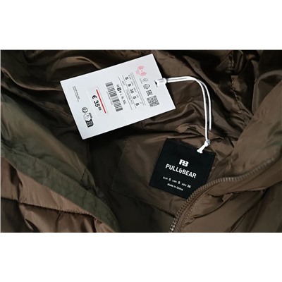 Мужская простая стеганая куртка с капюшоном PULL&BEA*R