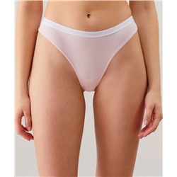 Tanga de algodón en rosa