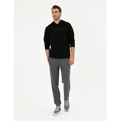 Antrasit Melanj Slim Fit Eşofman Altı