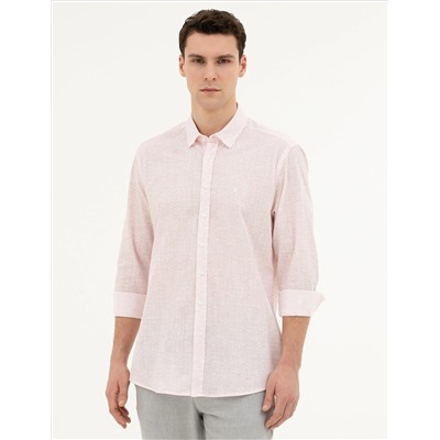 Açık Pembe Regular Fit Uzun Kollu Gömlek