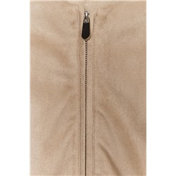 BELTED FAUX SUEDE PEPLUM JACKET