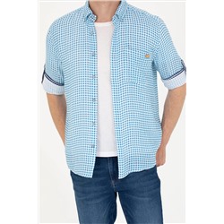 Erkek Mavi Uzun Kollu Gömlek