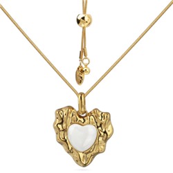 Кулон Страсть (смола белая; покрытие золото) 85см, Есть комплект