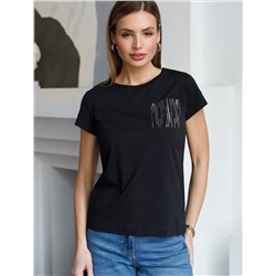 Нарядная футболка с принтом пайетками