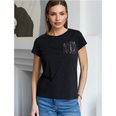 Нарядная футболка с принтом пайетками