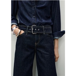 Jeans rectos tiro bajo cinturón