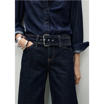 Jeans rectos tiro bajo cinturón