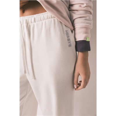 Pantalón jogger felpa algodón blanco