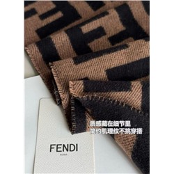 Зимний теплый шерстяной шарф/утеплитель для шеи с жаккардовым узором и буквами FEND*I