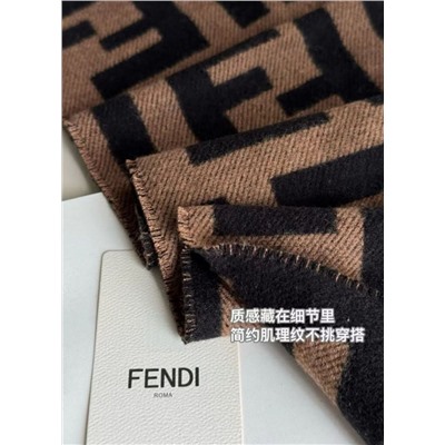 Зимний теплый шерстяной шарф/утеплитель для шеи с жаккардовым узором и буквами FEND*I