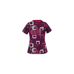 UA Sassy Square Wine Print Scrub Top