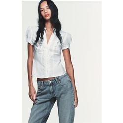 POPLIN SHIRT WITH RUFFLES