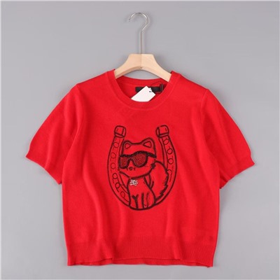 Женский свитер с вышивкой из тонкой шерсти КАР*Л 😎