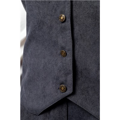 Костюм брючный вельветовый с жилеткой 399GRY