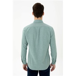 Erkek Mint Uzun Kollu Basic Gömlek