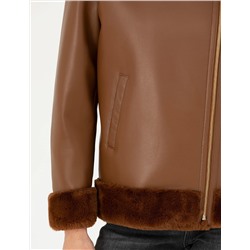 Kahverengi Regular Fit Deri Ceket