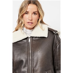 Chaqueta con capucha - Marrón oscuro