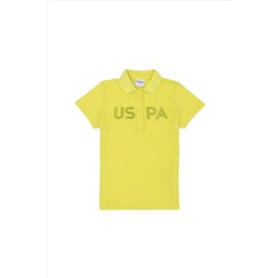 Kız Çocuk Neon Sarı Polo Yaka Tişört