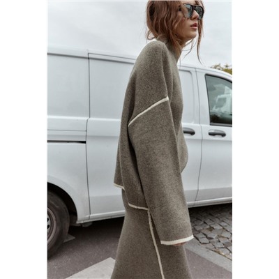 KNIT JUMPER WITH CONTRAST TRIMS