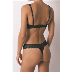 Tanga encaje negra animal print