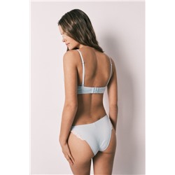 Braga brasileña tira algodón canalé azul