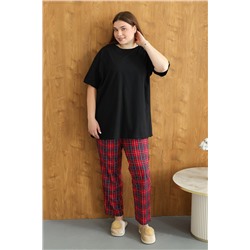 Пижама женская со штанами больших размеров (П-111б-однотонная)